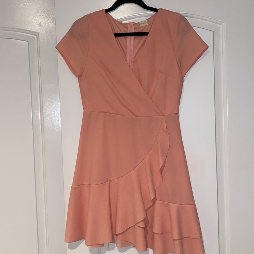 Peach colored dress